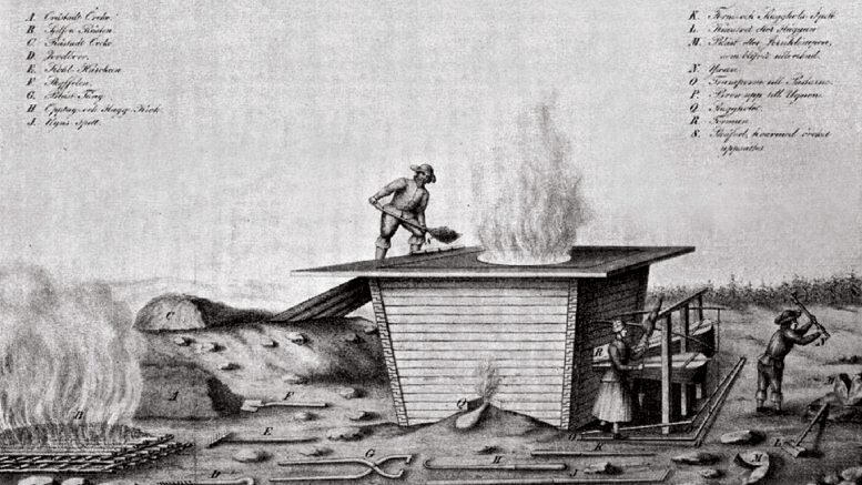 Taalalainen harkkohytti Lars Schultzen kuvaamana 1732.